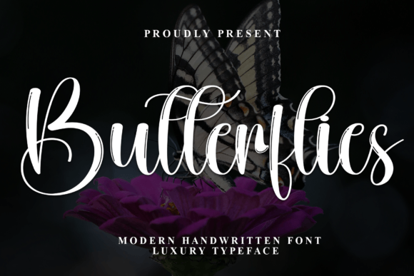 Butterflies Font: Elegance for Wedding Invitations & Branding